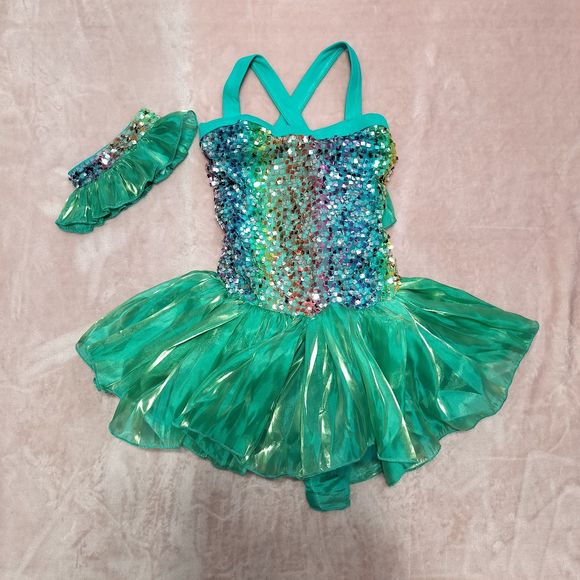 Weissman Let It Shine 6782 Sz IC S/M Bodice Skirt Competition Theater Choker - Picture 2 of 15